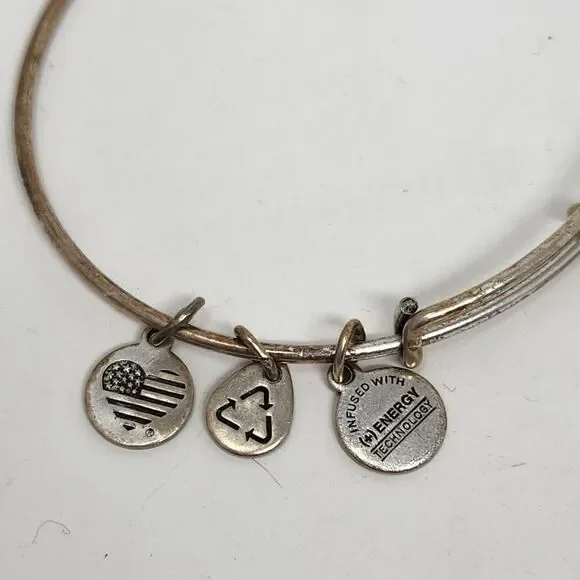 ALEX and ANI Las Vegas Bangle Bracelet Silver Tone - Picture 2 of 6